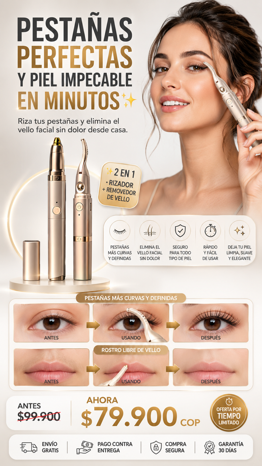 2 en 1 Encrespador y Depilador de Cejas